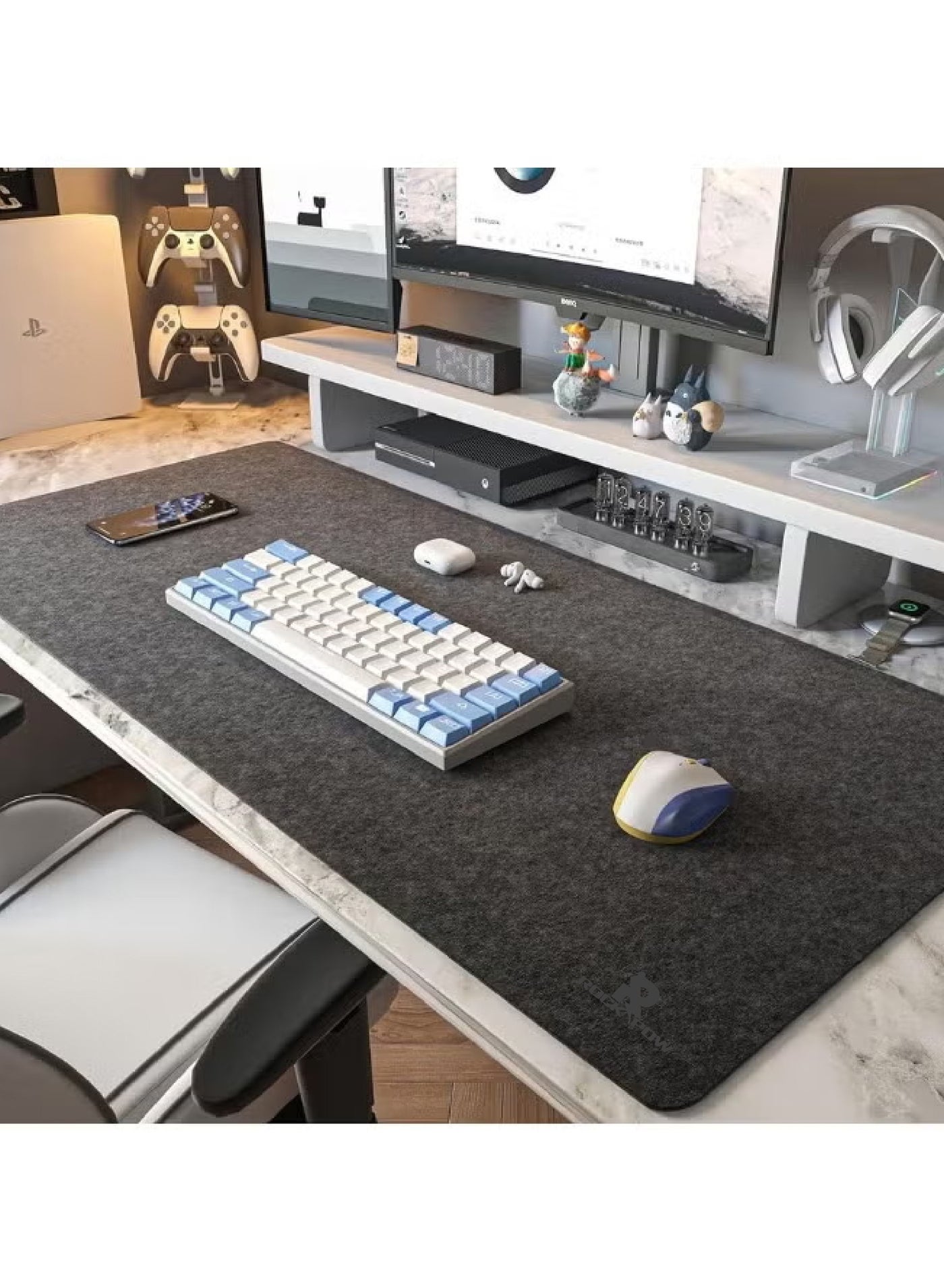 Rock Pow Extra Large XXL Gaming Mouse Pad 100x40cm Desk Pad Non Slip Large Desk Mat Extended Mouse Pad Desk Writing Mat for Office Home Gaming